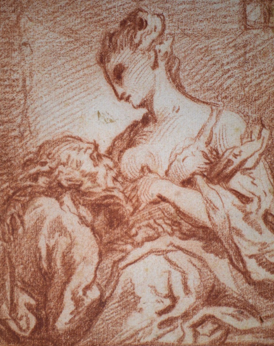 Italian School Of The 18th Century. “roman Charity.”-photo-4