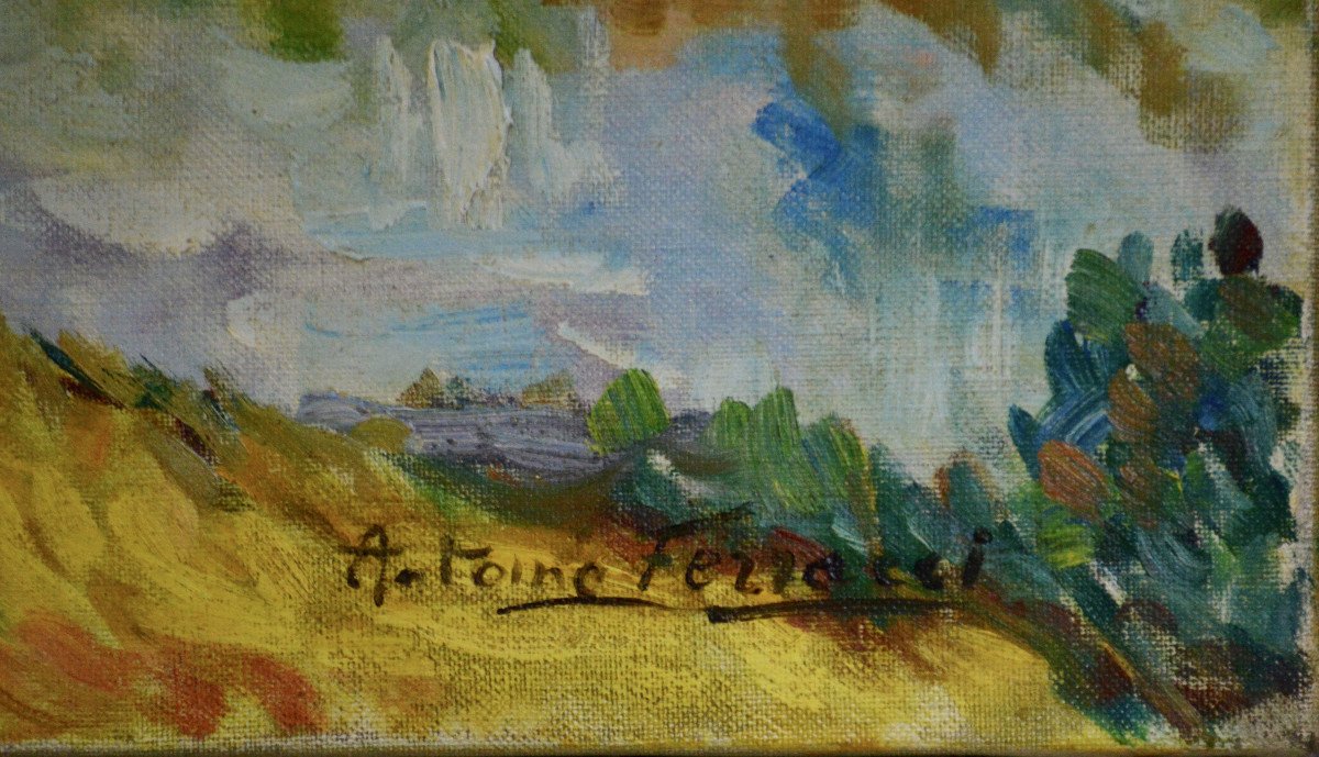 Antoine Ferracci 1890-1984. “fawn Landscape.”-photo-3