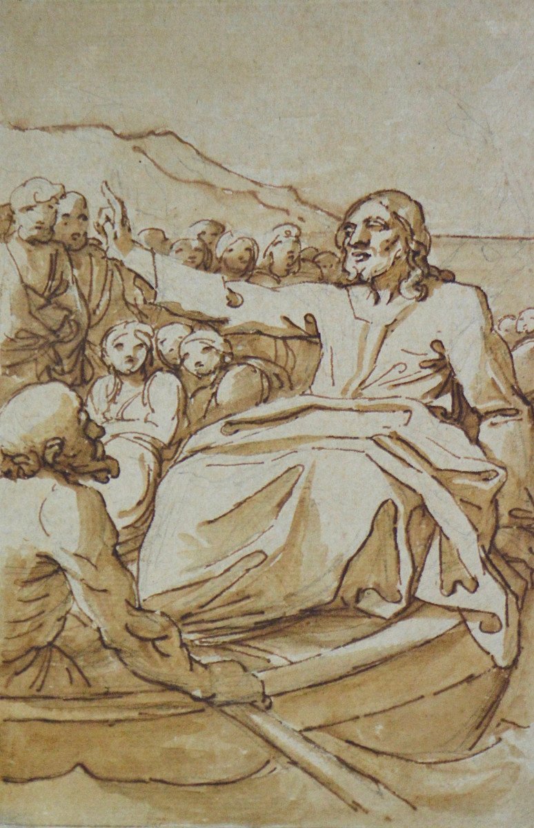 Italian School 18th Century. “jesus At Lake Tiberias.”-photo-3