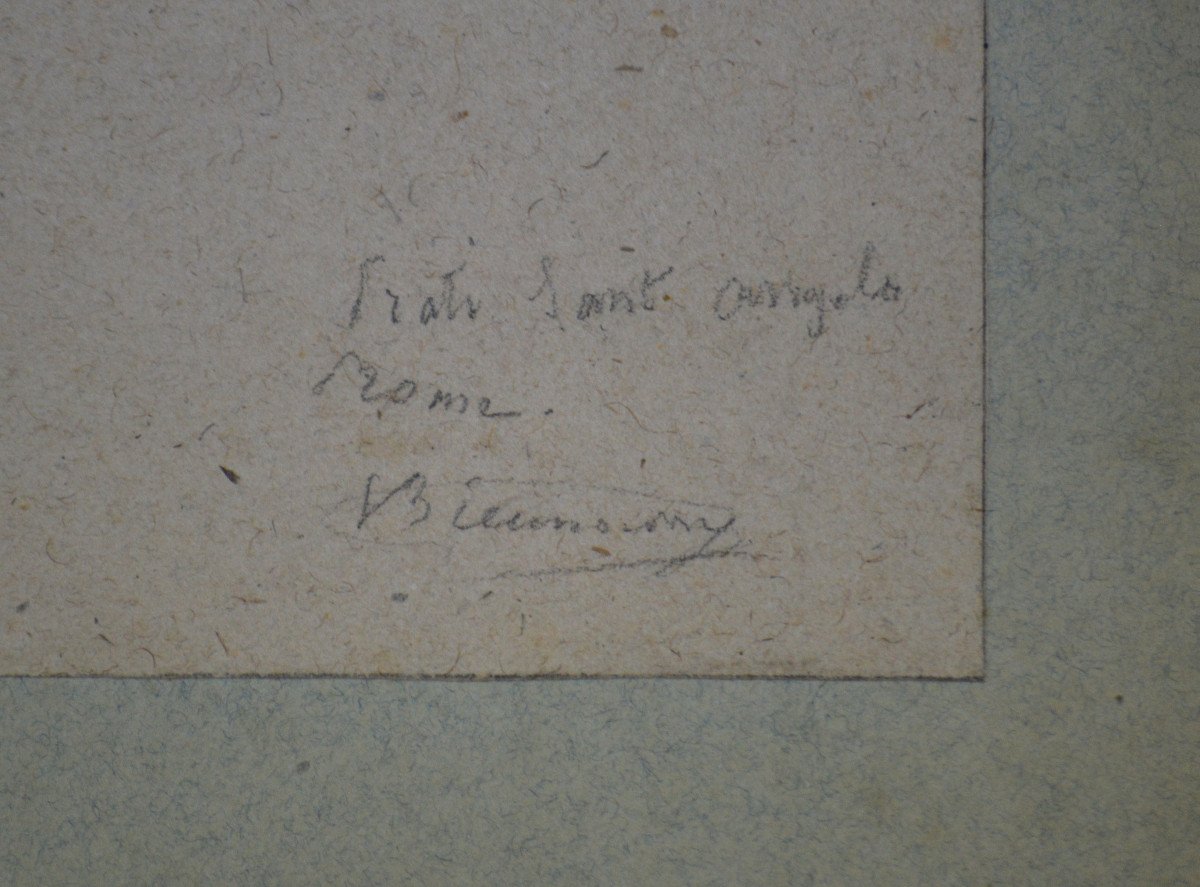 François Victor Biennourry 1823-1893. "Environ de la campagne romaine."-photo-4