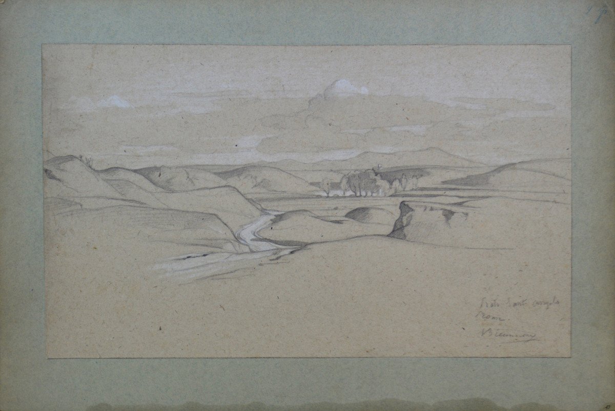 François Victor Biennourry 1823-1893. "Environ de la campagne romaine."
