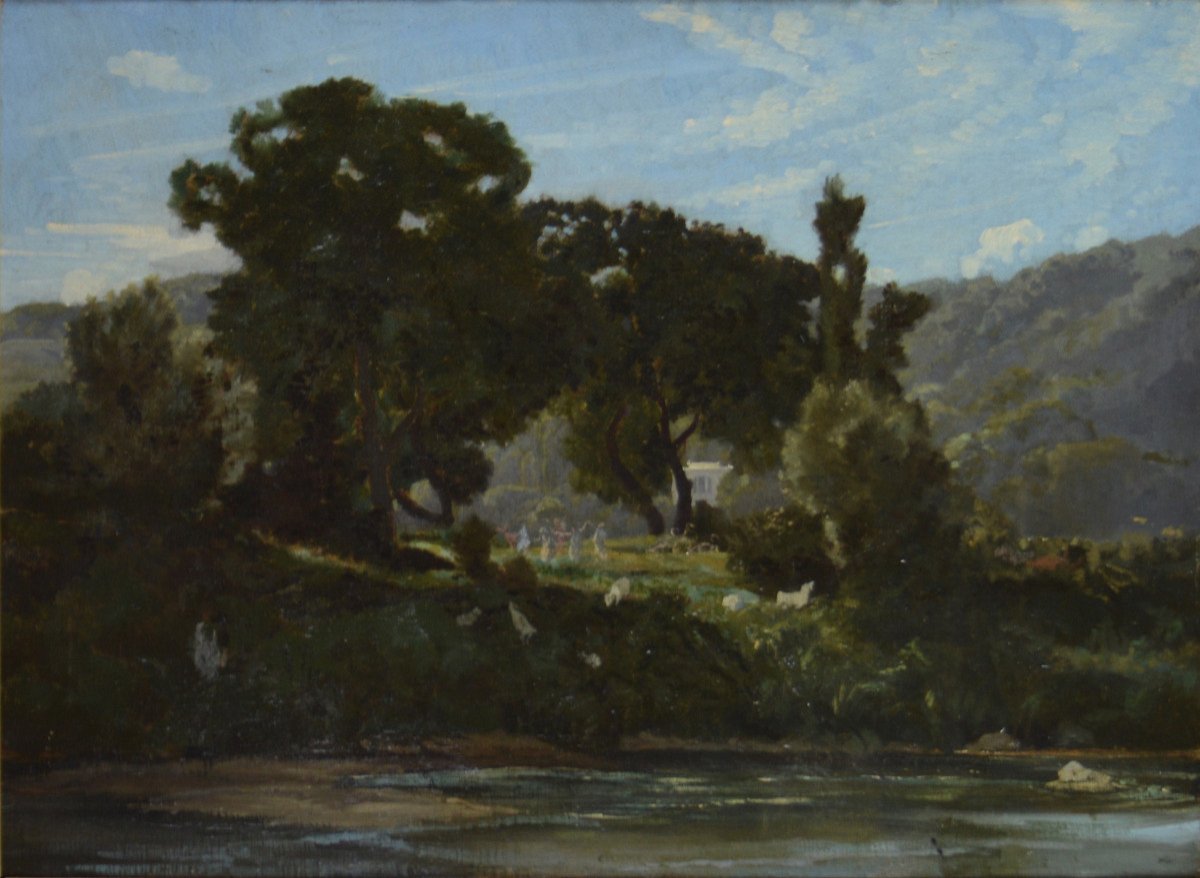 Auguste Anastasi 1820-1889. "walnut Trees Of The Island And Coteau De La Jonchère (bougival)."-photo-3