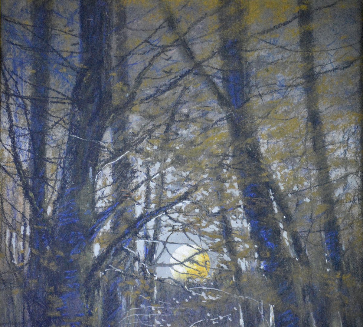 Ivan Kowalsky 1839-1937. École Russe. "Paysage au clair de Lune."-photo-3
