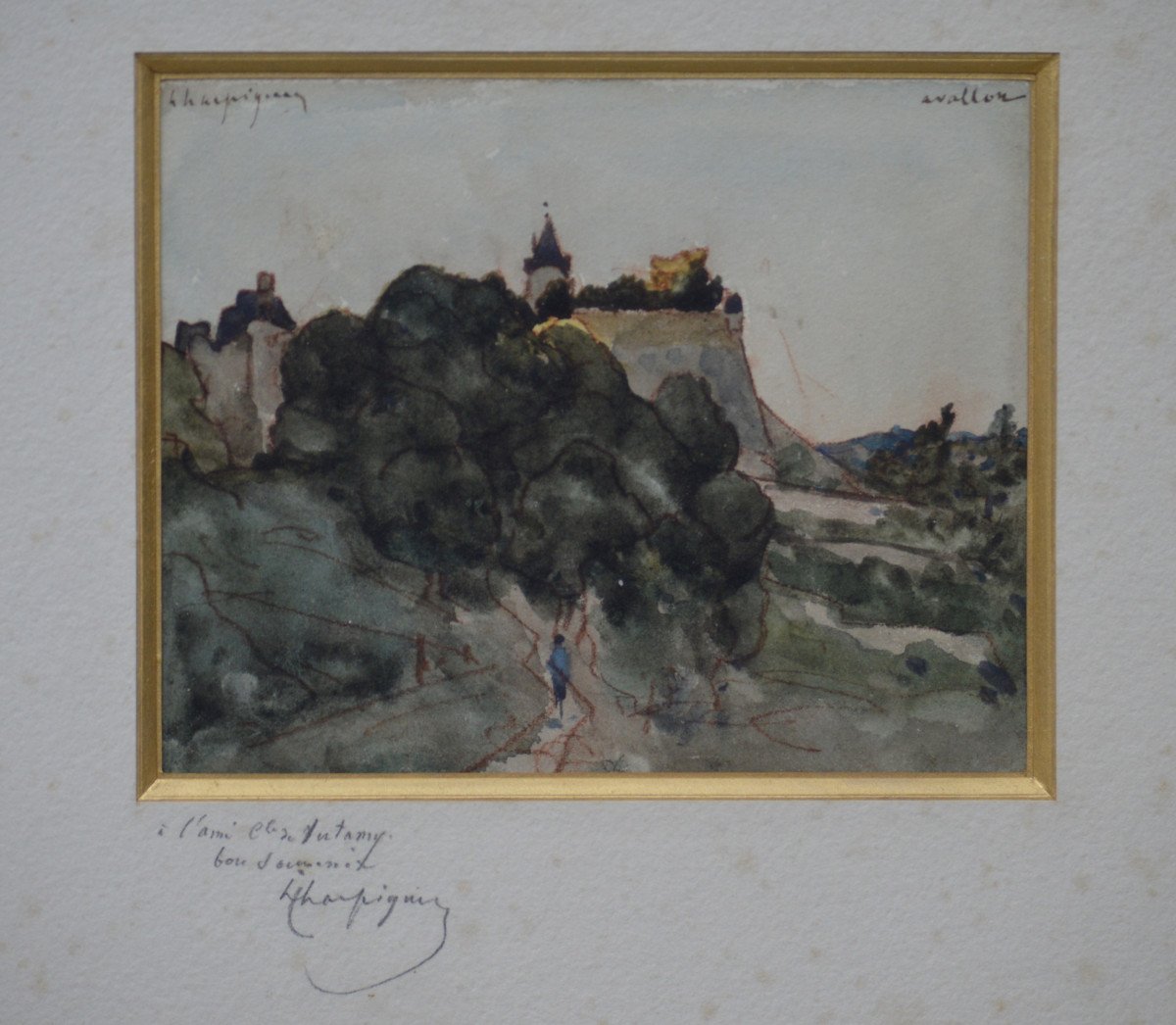 Henri Harpignies 1819-1916. "Vue d'Avallon."-photo-1