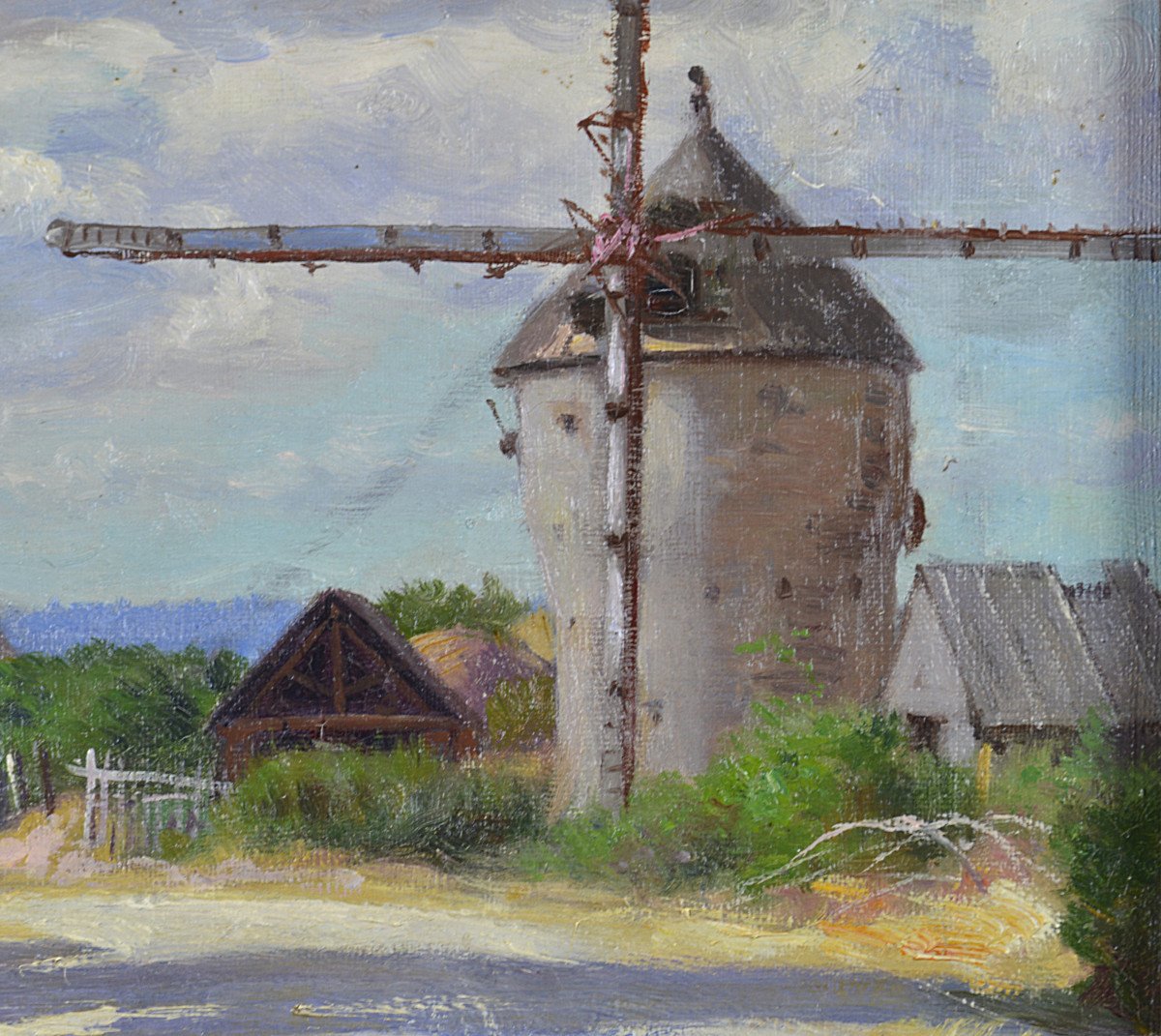 Georges Levreau Born In 1867-? “windmills In Brittany.” (guerande?)-photo-4