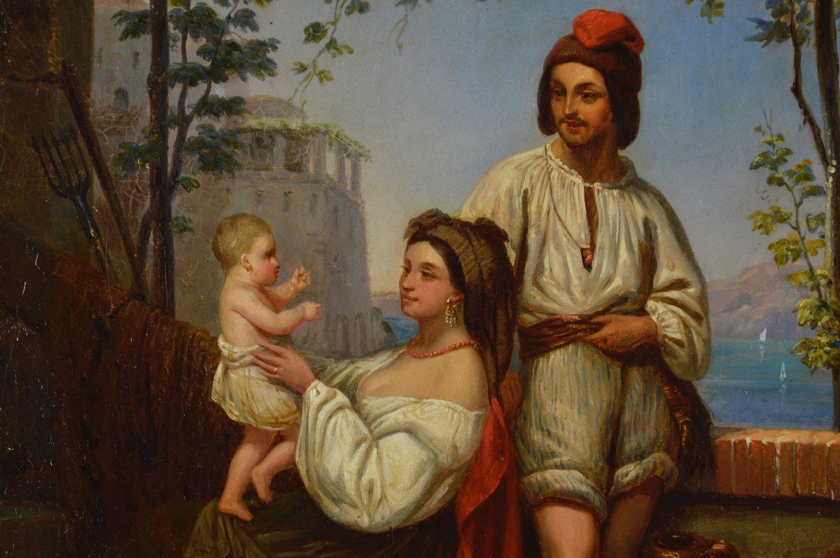 Auguste Antoine Massé 1795-1836. “neapolitan Family.”-photo-3
