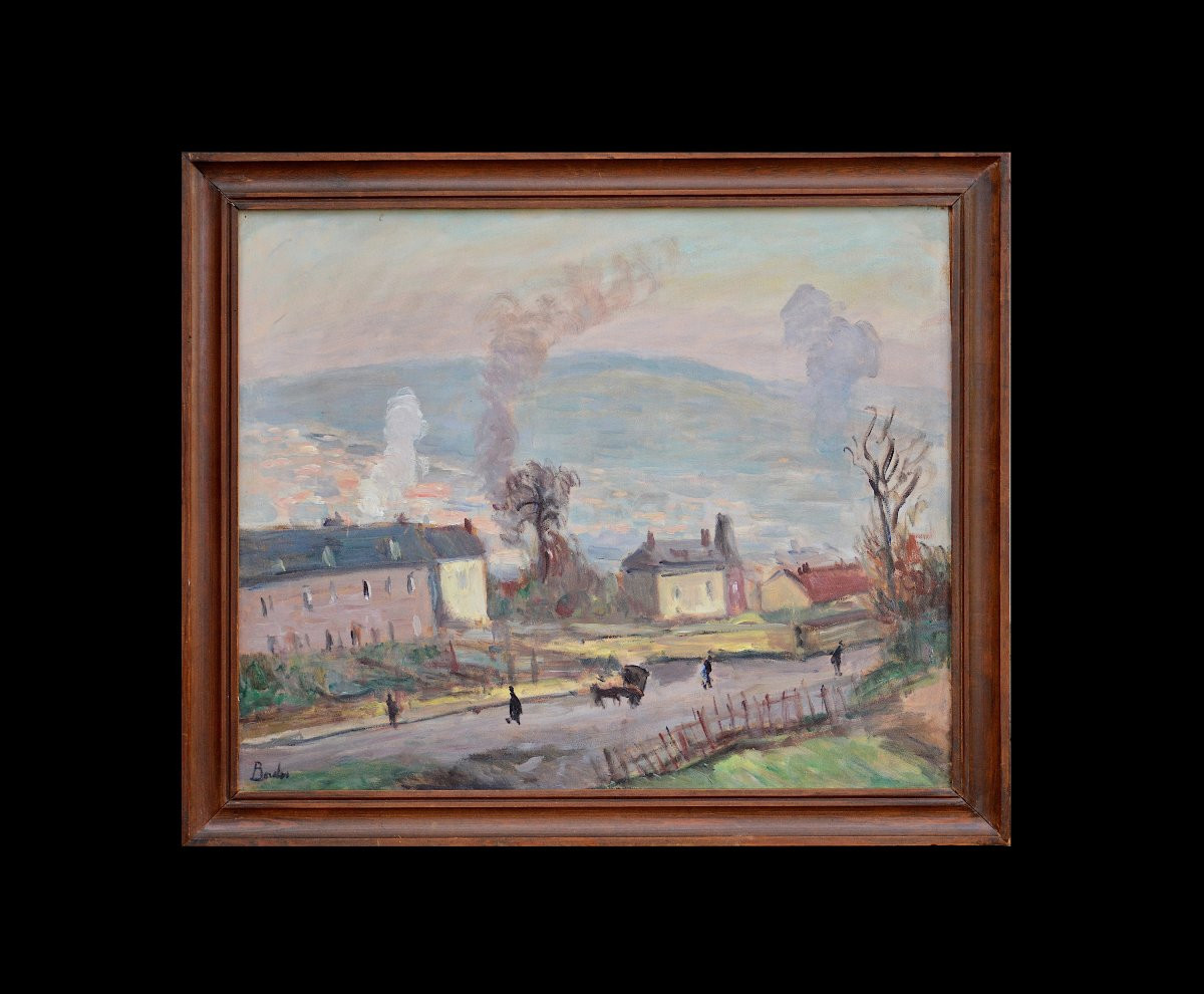 Léonard Bordes 1898-1968. "Les environs de Rouen."-photo-2