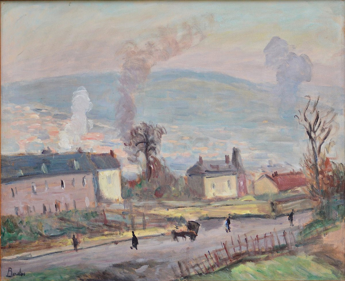 Léonard Bordes 1898-1968. "Les environs de Rouen."-photo-3