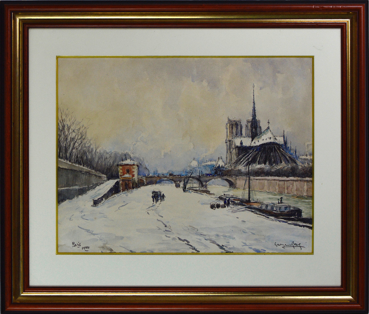 Georges Rose 1895-1951. "quai De La Tournelle And Notre-dame De Paris Under The Snow."