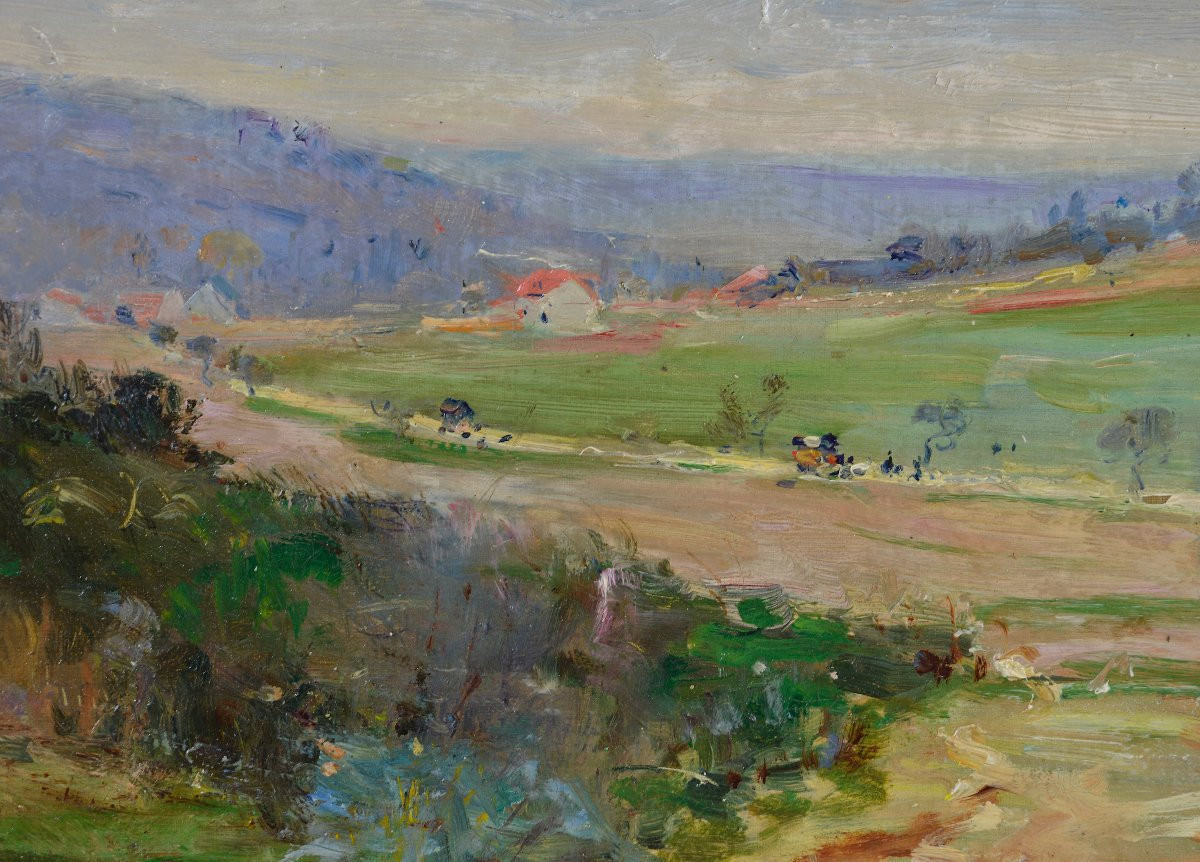 Gustave Madelain 1867-1944. "Paysage impressionniste."-photo-3