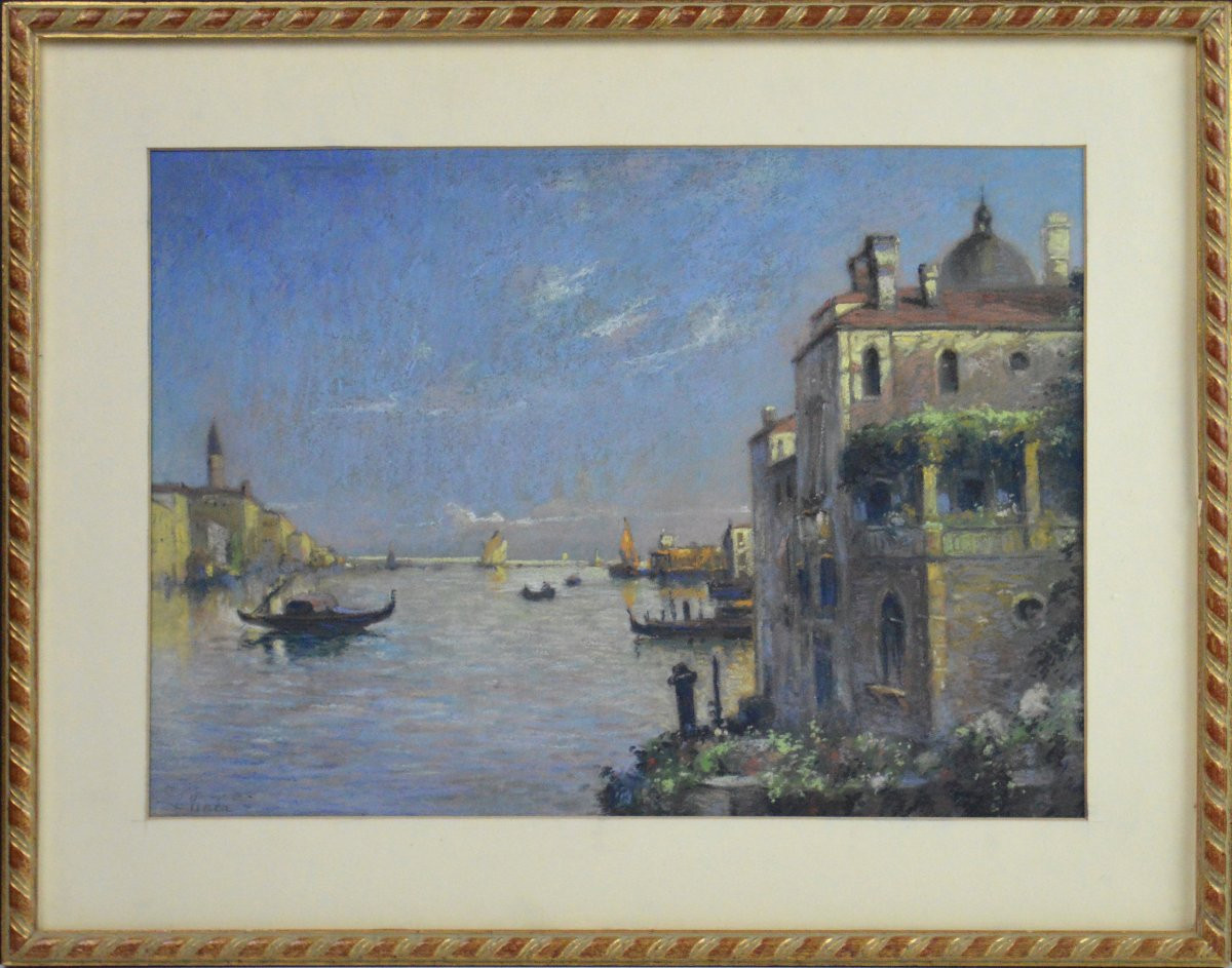 École Italienne vers 1930. "Vue de Venise."-photo-2