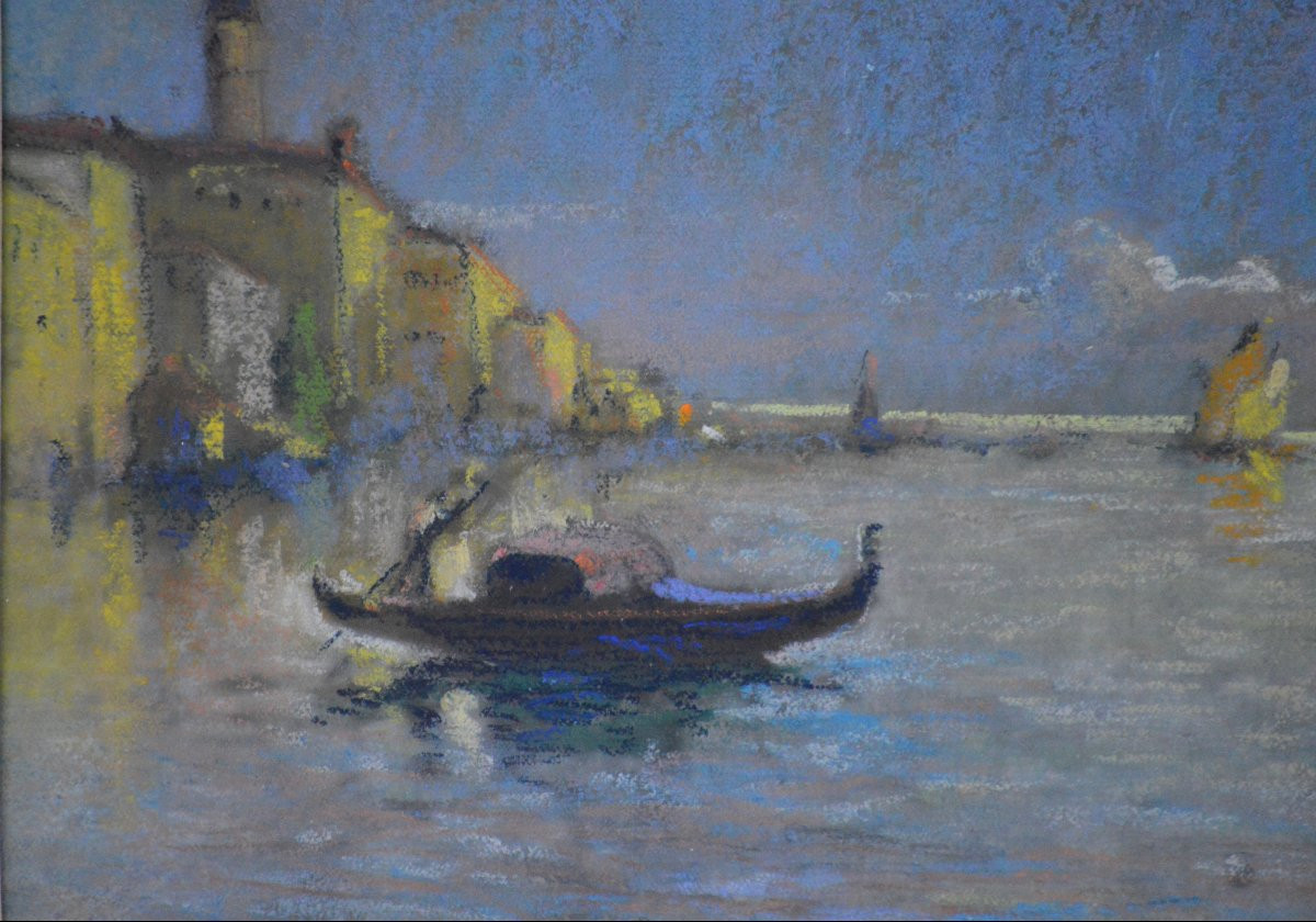 École Italienne vers 1930. "Vue de Venise."-photo-2