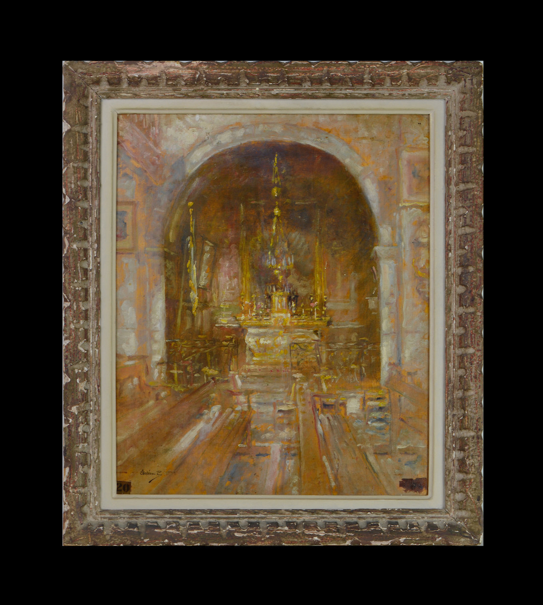 Paul Hurtin 1874-1962. "Autel de Saint-Antoine de Padoue dans l'église de Nyons dans la Drôme."-photo-2