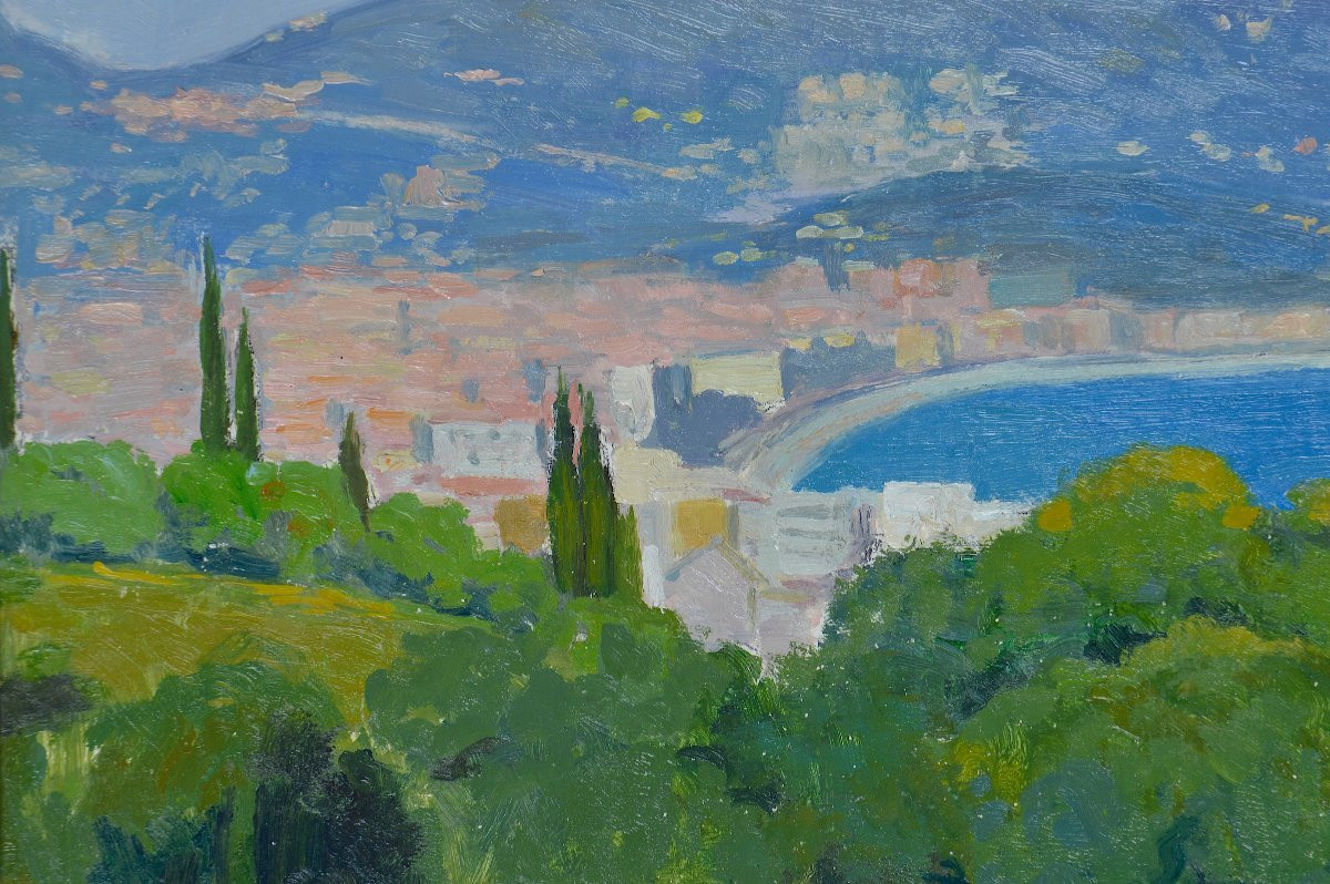 École Française vers 1930-1940. "Vue de Nice."-photo-3