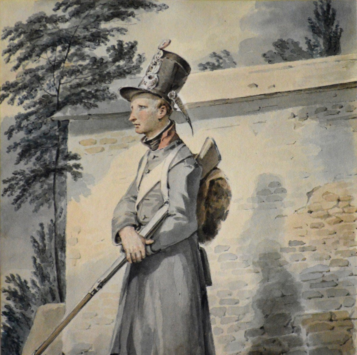 Nicolas Toussaint Charlet 1792-1845. "young Soldier Standing Guard."-photo-4