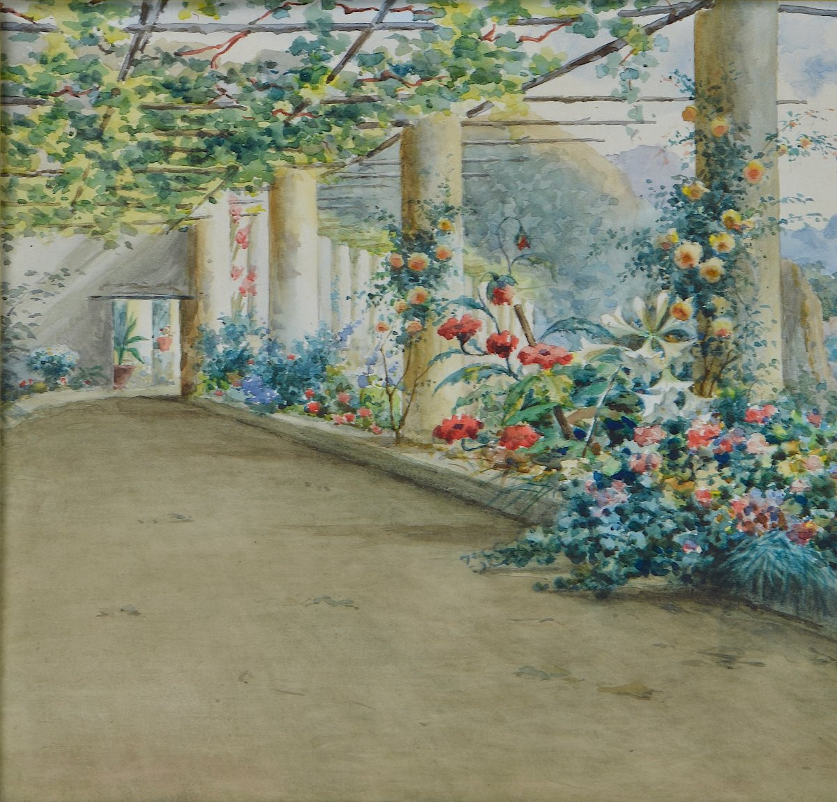  Gaetano Capone 1845-1924. "terrace On The Gulf Of Maiori."-photo-1