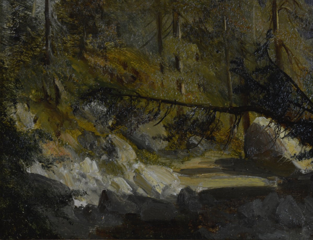 Clément Alphonse Antonin Fanart 1831-1903. “Paysage montagneux.”-photo-2