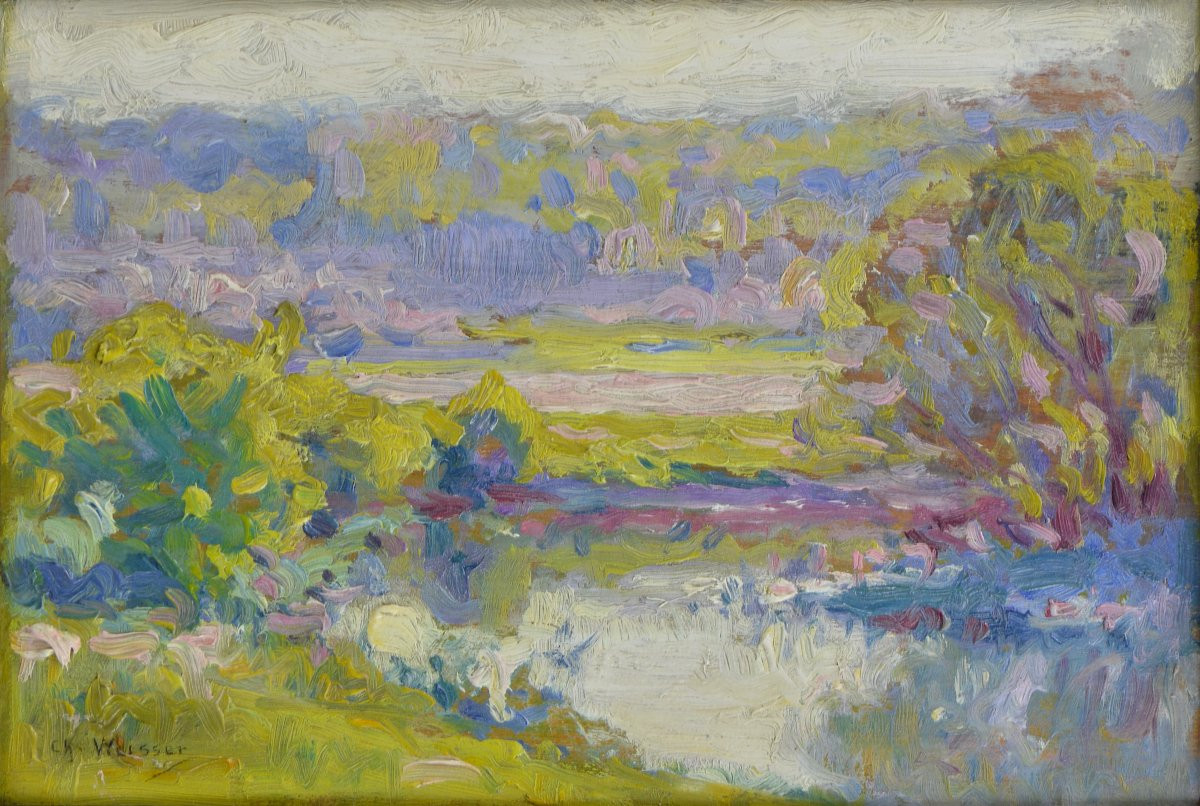 Charles Louis Auguste Weisser 1864-1940. "Paysage."-photo-3