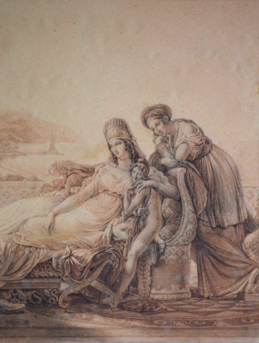 Alexandre Vincent Sixdeniers 1795-1846. "aeneas And Dido."-photo-1