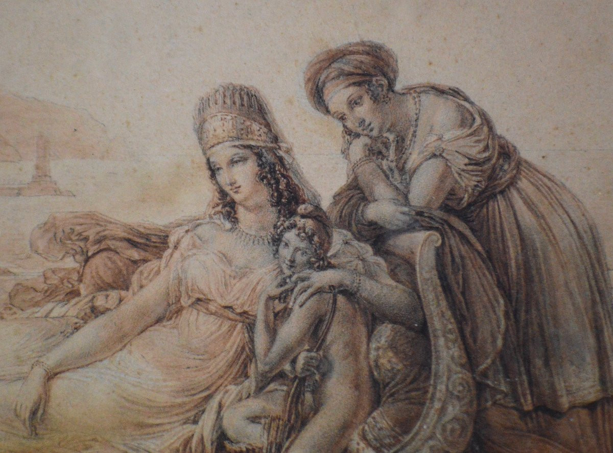 Alexandre Vincent Sixdeniers 1795-1846. "aeneas And Dido."-photo-2