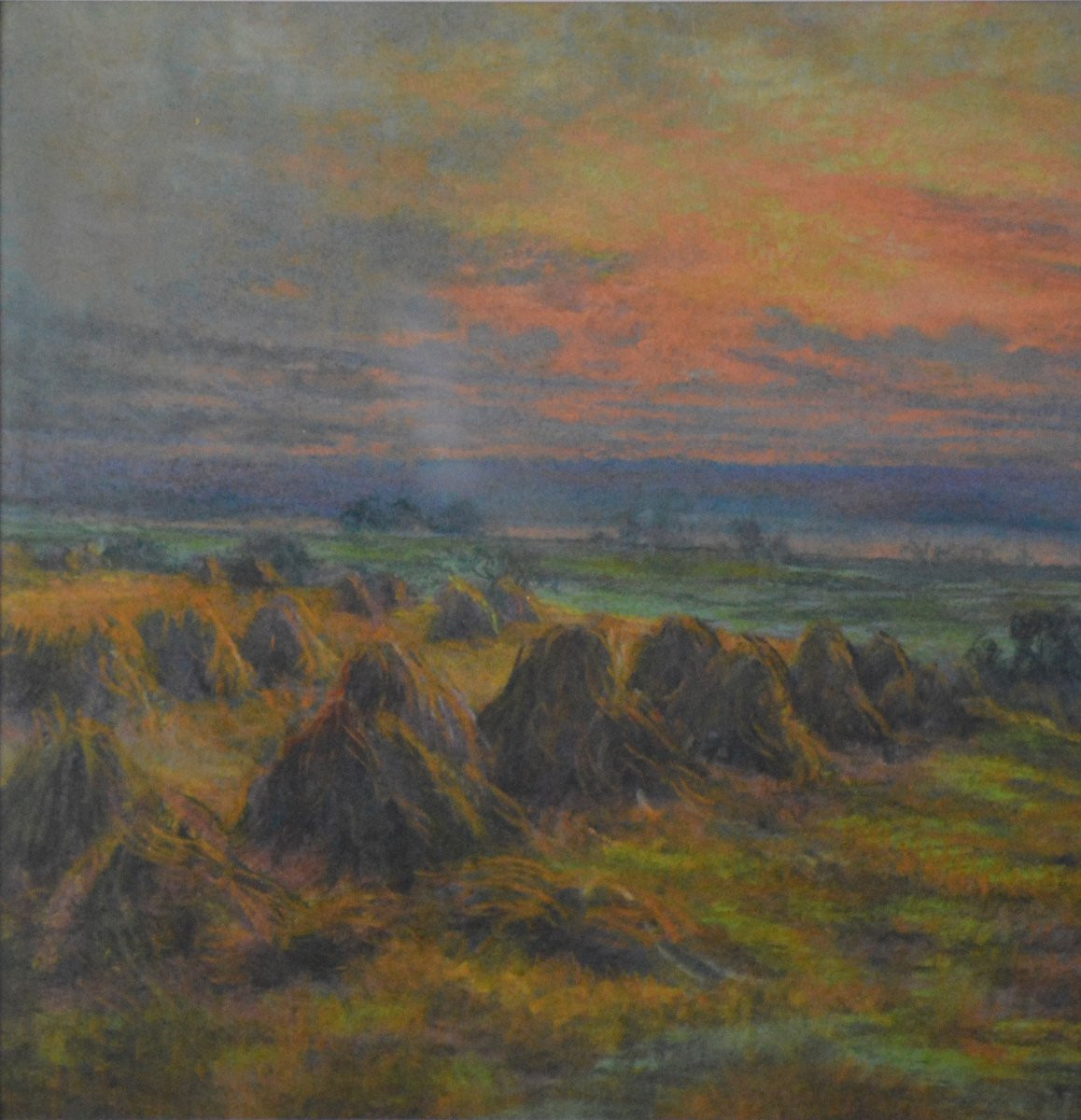 E.di Marzo 19th/20th Century. Italian School. "haystacks."-photo-4