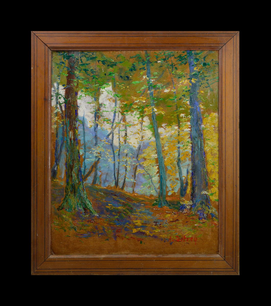 Adrien Dutrey 19ᵉ/ 20ᵉ siècle.  "Sous bois."