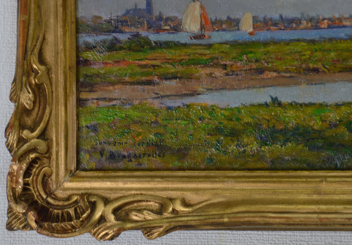 Victor Brugairolles 1869-1936. "Vue de Dordrecht."-photo-4