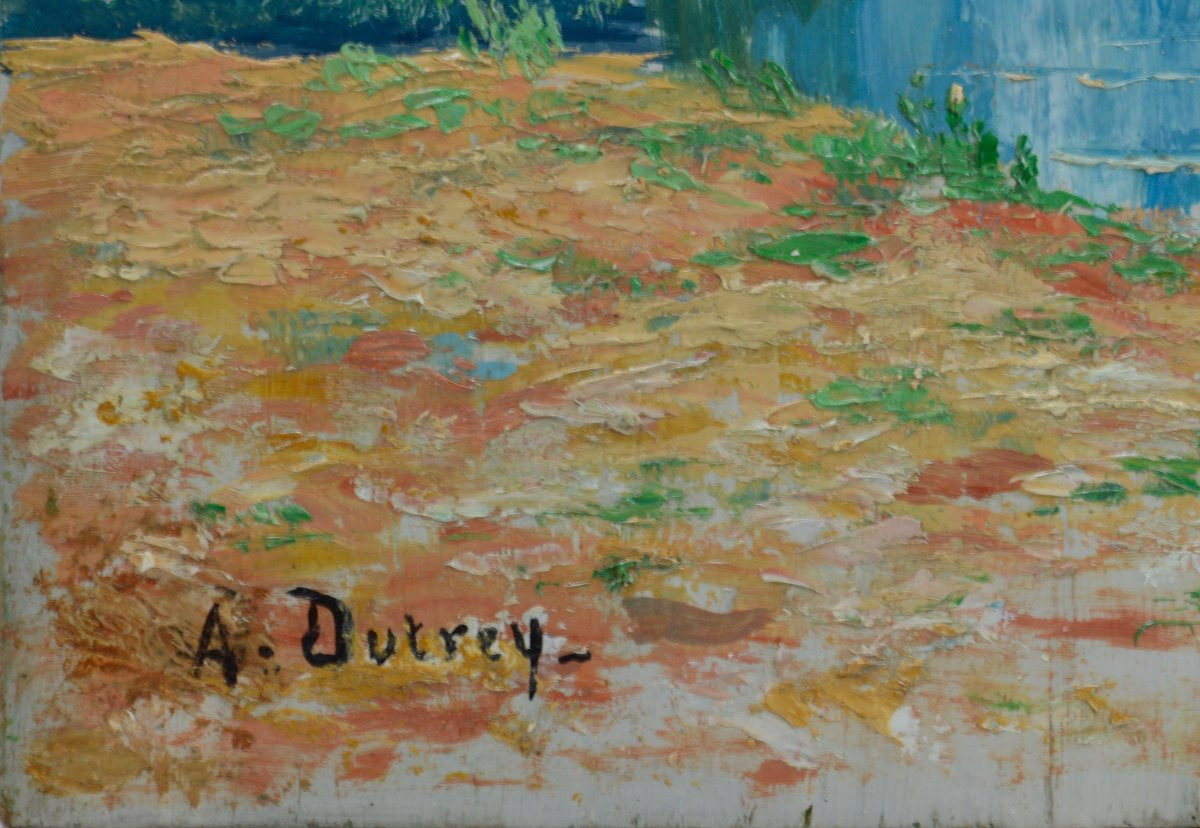 Adrien Dutrey 19ᵉ/20ᵉ siècle. "La Seine à Herblay."-photo-4