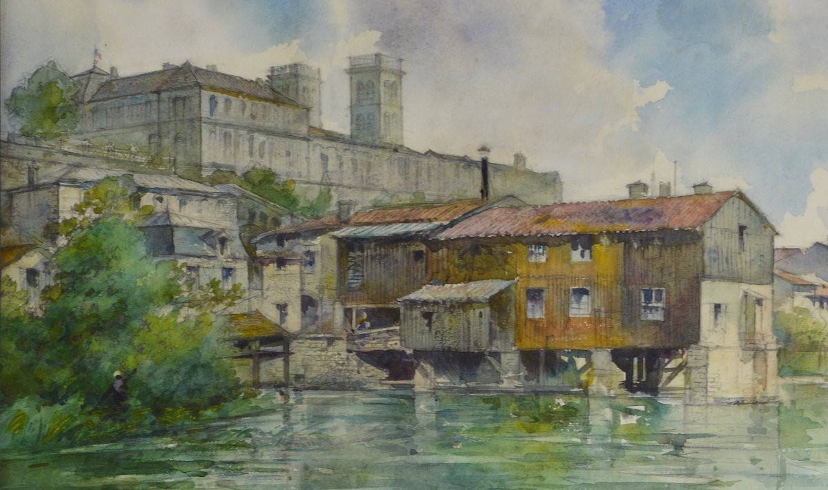 F. Leteurtre 19ᵉ/20ᵉ siècle. "Verdun vue de l'évêché."-photo-4