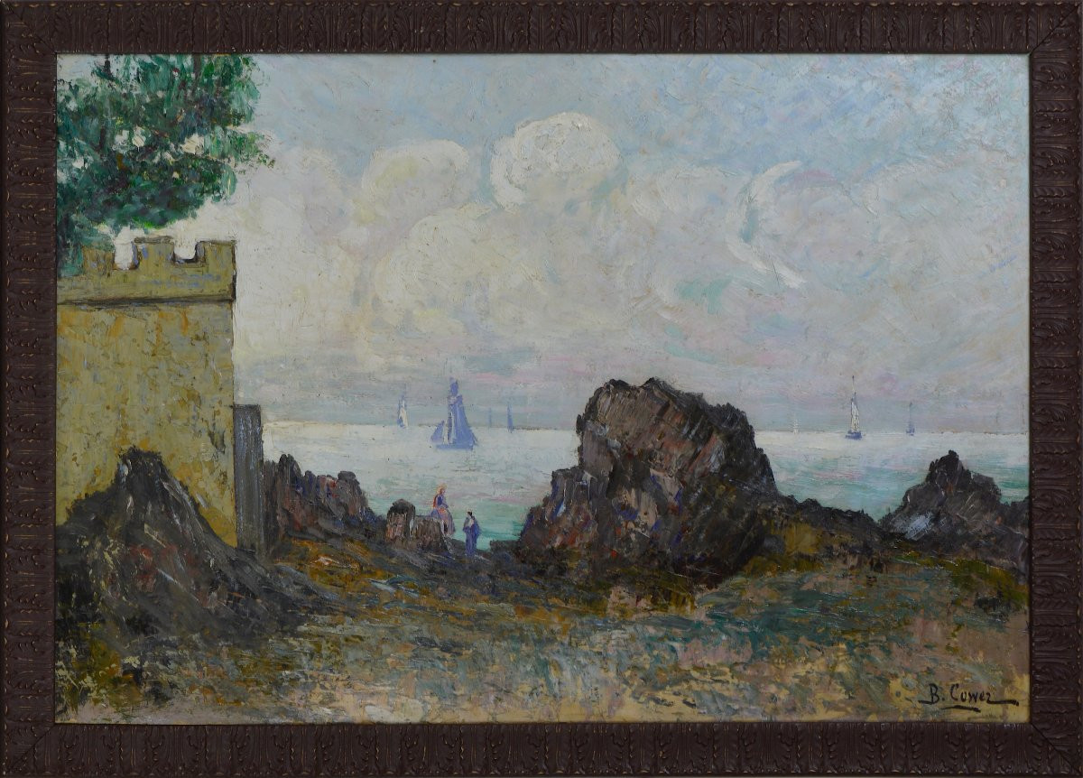 Bernard Cowez 1926-2016. "seaside In Brittany."-photo-2
