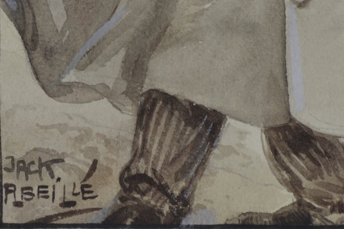 Jack Abeillé 1873-1939. "the Gardeners."-photo-3