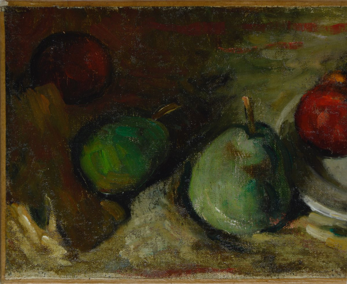 Abel Bertram 1871-1954. "still Life With Pears And Apples."-photo-4