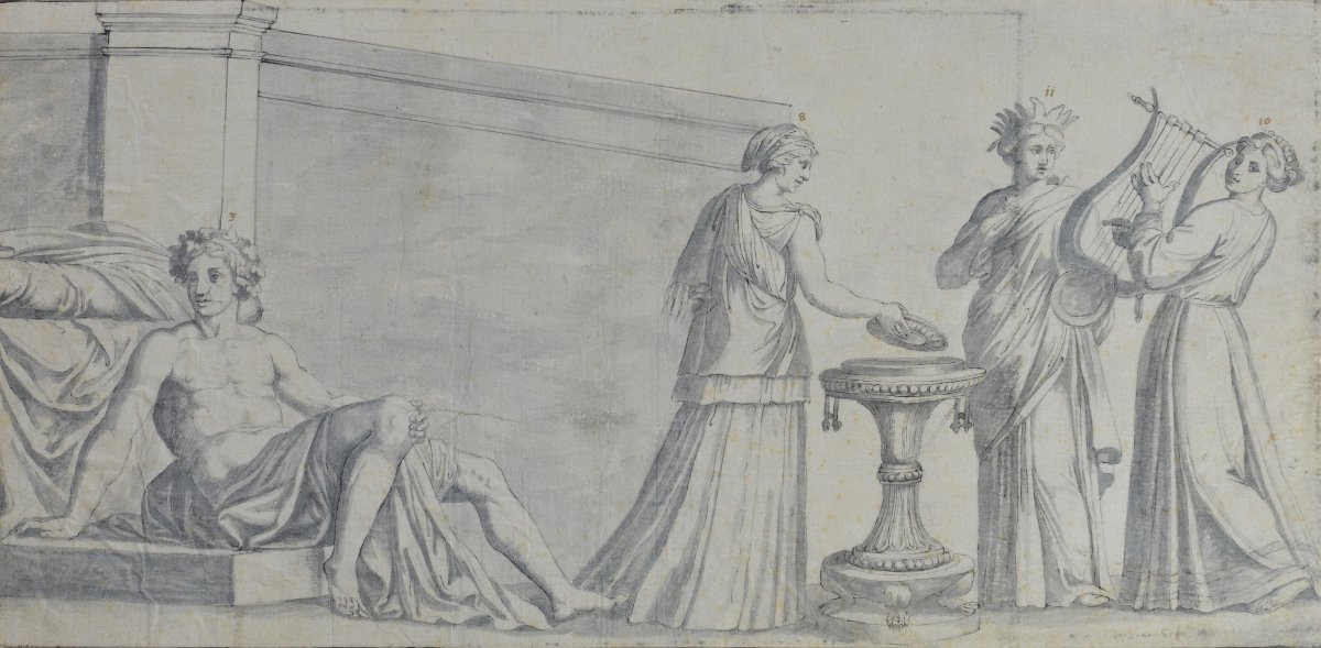 École Française vers 1800. "Scène allégorique."-photo-2
