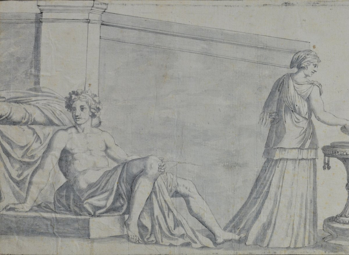 École Française vers 1800. "Scène allégorique."-photo-3