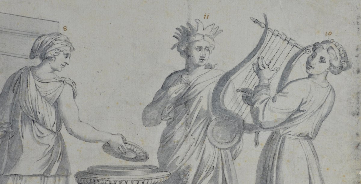École Française vers 1800. "Scène allégorique."-photo-2