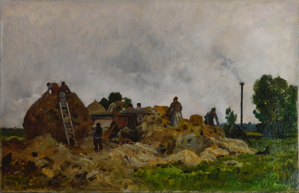 Edmond-Charles Yon 1836-1897. "La machine à battre."