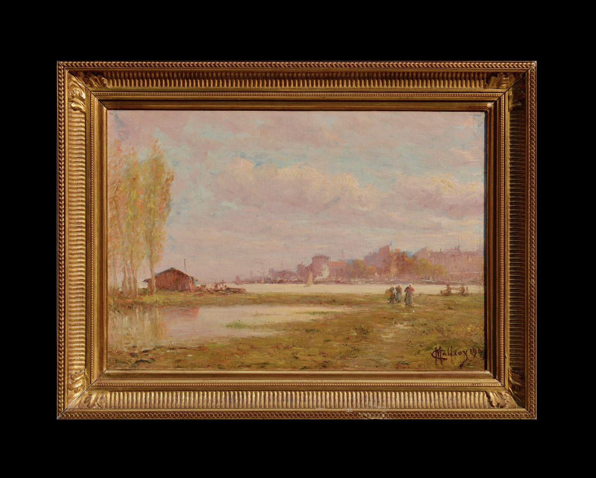 Charles Malfroy 1862-1918. "view Of Chantenay In Nantes."-photo-2