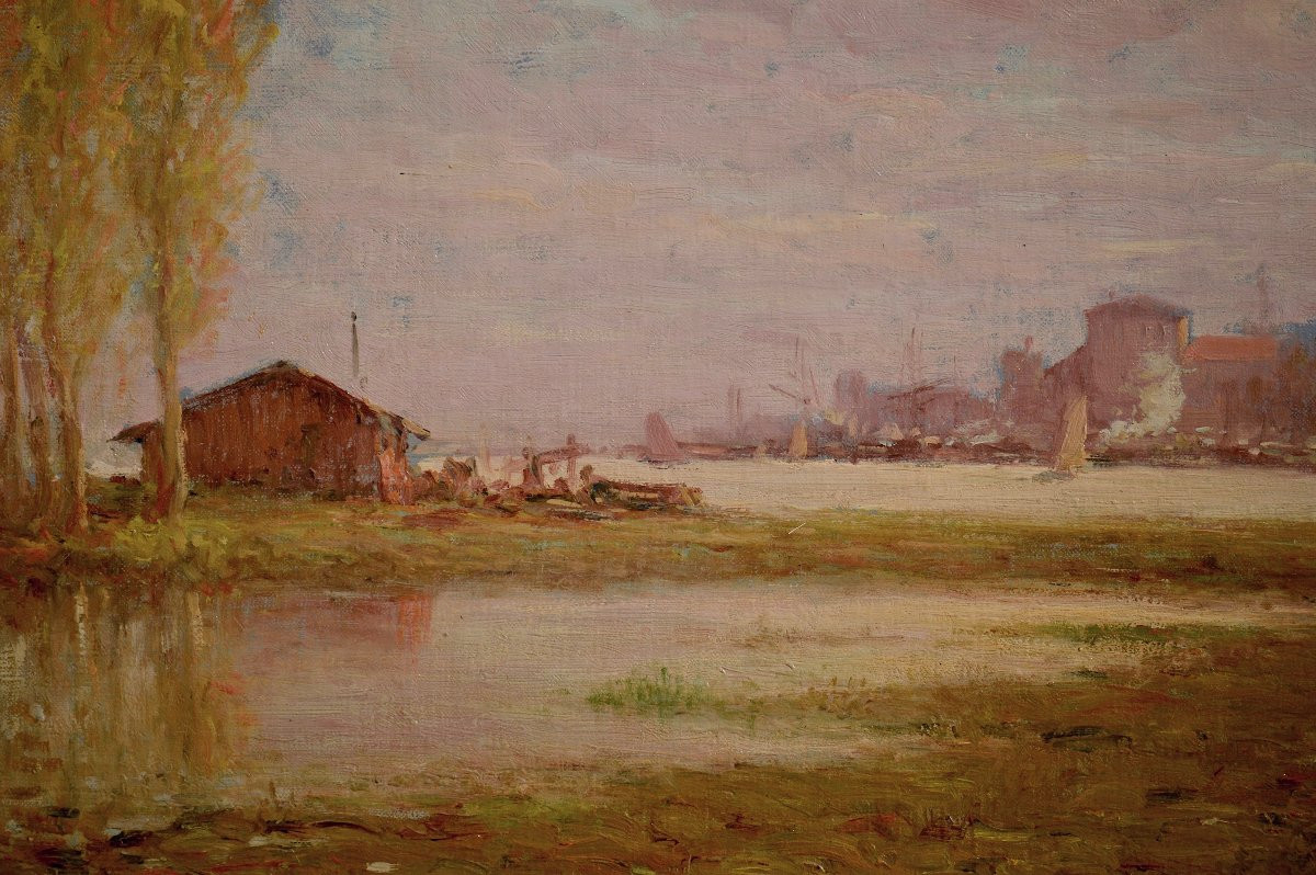 Charles Malfroy 1862-1918. "view Of Chantenay In Nantes."-photo-1