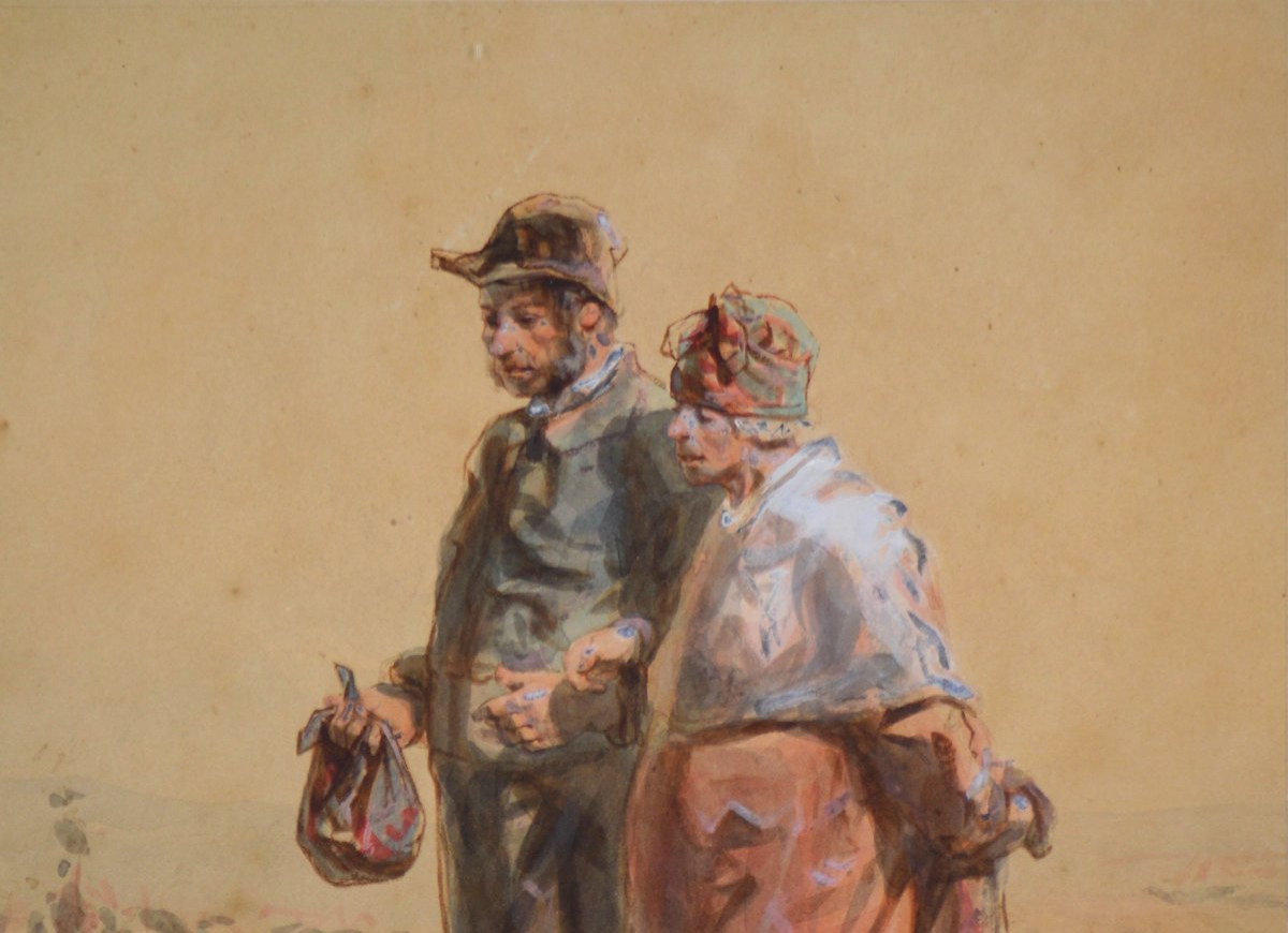 Paul Gavarni 1804-1866. "Le lundi en ménage."-photo-1
