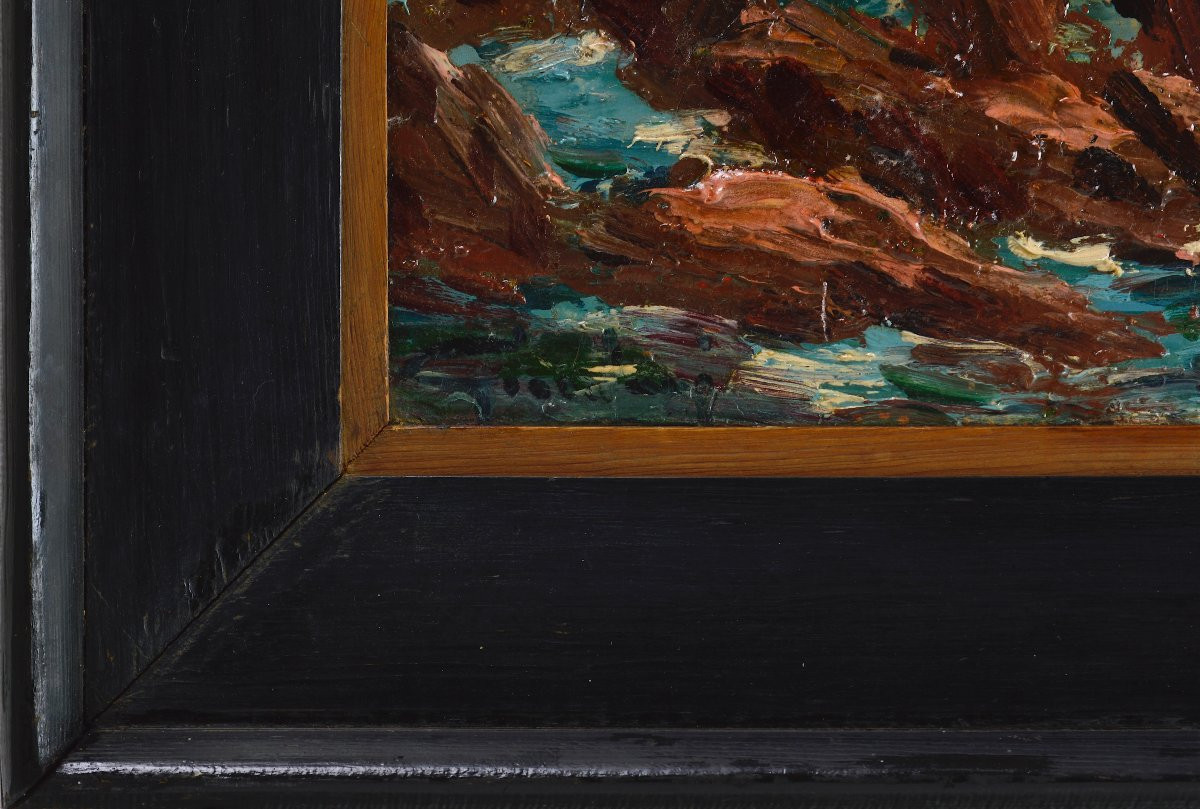 Italo Giordani 1882 - 1956. "Bord de mer en Méditerranée."-photo-4