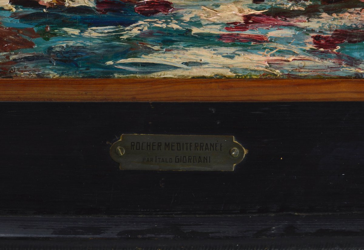 Italo Giordani 1882 - 1956. "Bord de mer en Méditerranée."-photo-1
