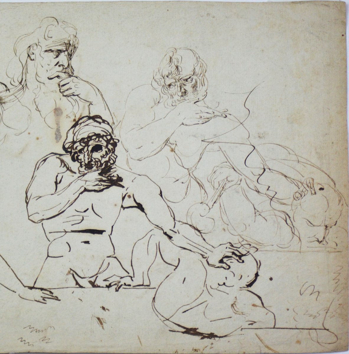 Luigi Sabatelli 1772-1850. École Italienne. "Scène avec Dante."-photo-4