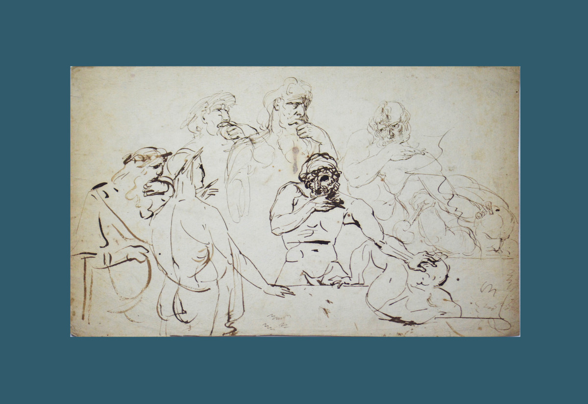 Luigi Sabatelli 1772-1850. École Italienne. "Scène avec Dante."