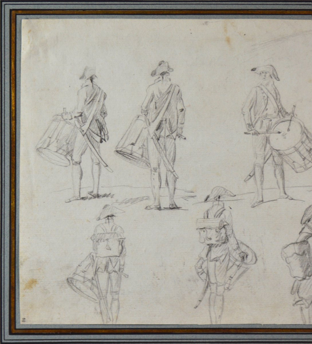  François Louis Joseph Watteau de Lille 1758-1823. "Études de tambours."-photo-4