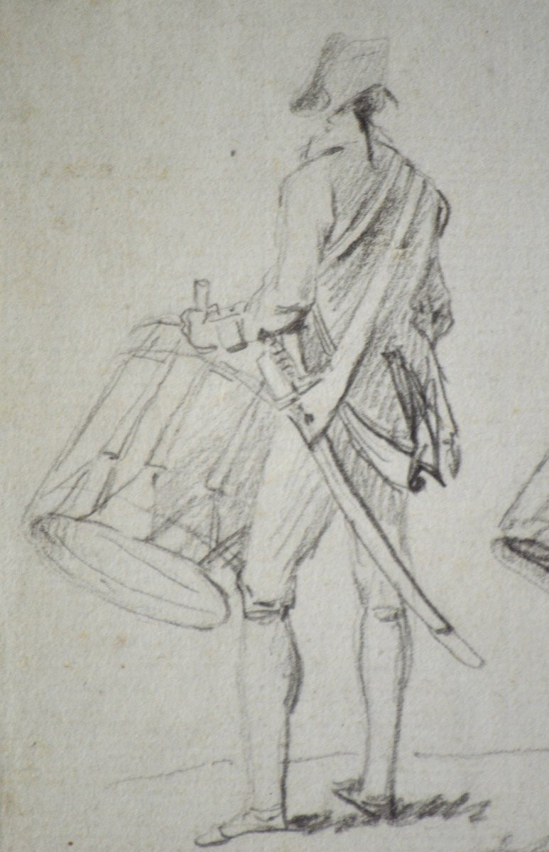 François Louis Joseph Watteau de Lille 1758-1823. "Études de tambours."-photo-3