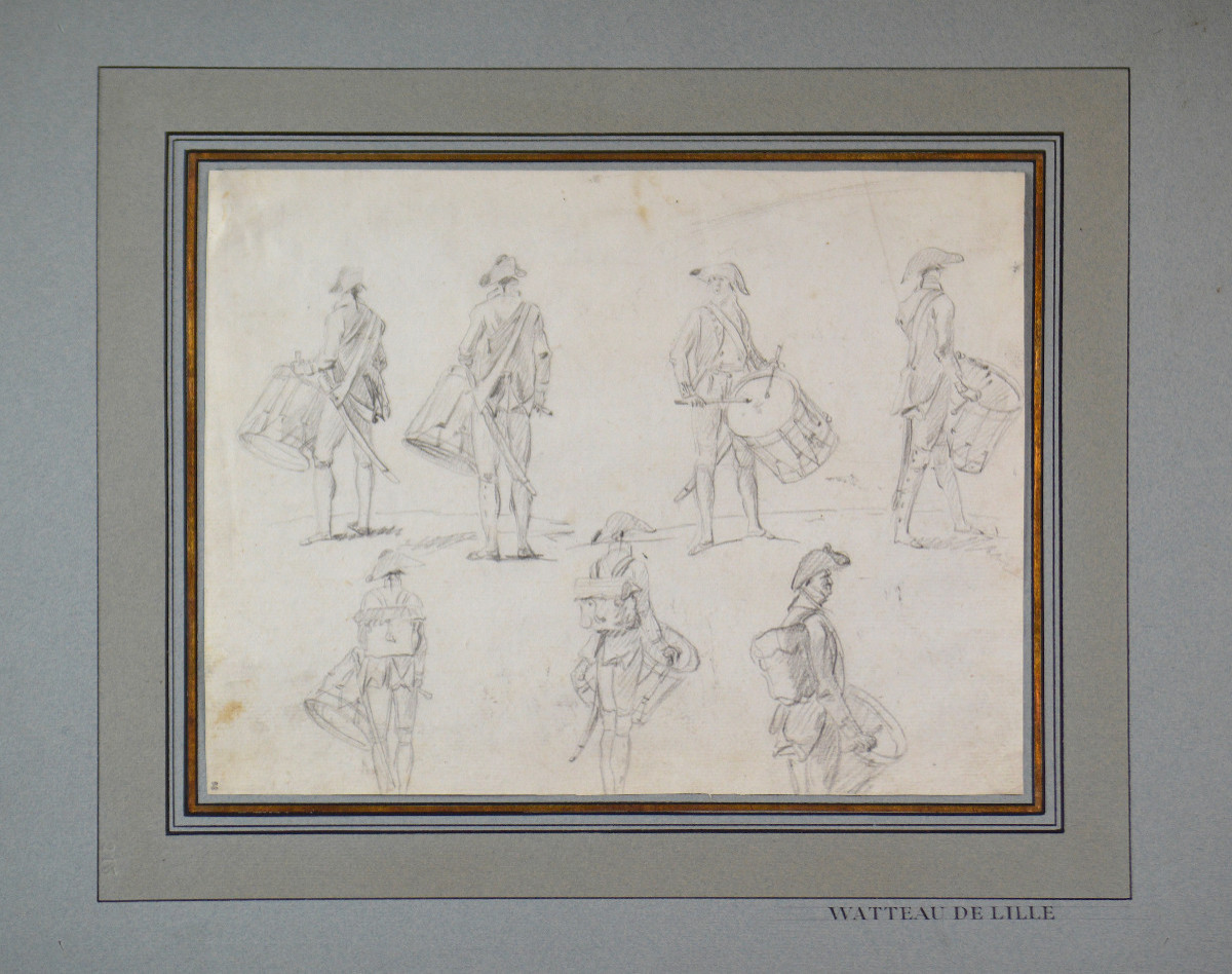  François Louis Joseph Watteau de Lille 1758-1823. "Études de tambours."