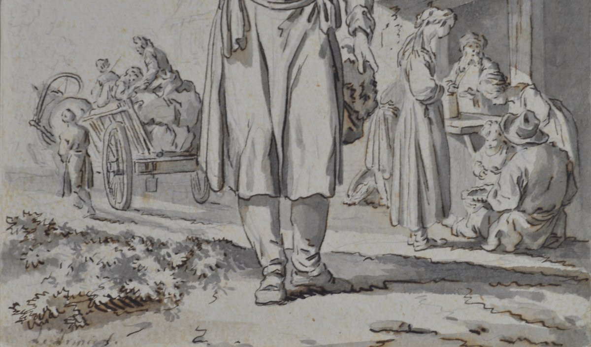 Jean-Baptiste Leprince 1734-1781. (attribué à)  "Scène de marché en Russie."  -photo-2