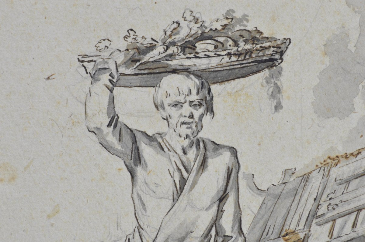 Jean-Baptiste Leprince 1734-1781. (attribué à)  "Scène de marché en Russie."  -photo-3