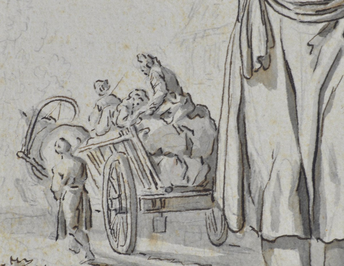 Jean-Baptiste Leprince 1734-1781. (attribué à)  "Scène de marché en Russie."  -photo-4