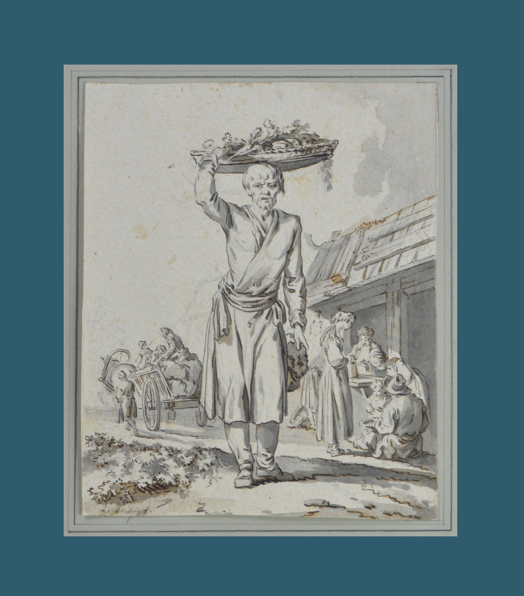 Jean-Baptiste Leprince 1734-1781. (attribué à)  "Scène de marché en Russie."
